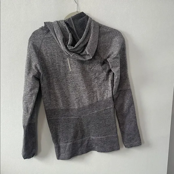 RBX Womens Hoodie Gray Seamless Knit Long Sleeve Activewear Pullover Medium - Image 4