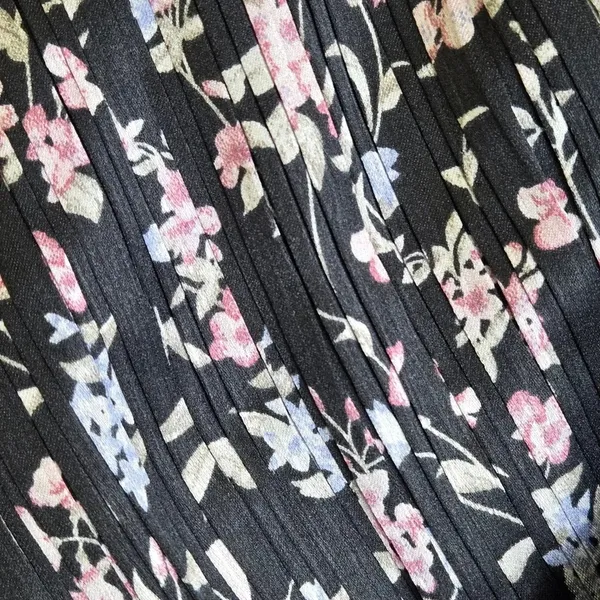 Lulus Quaint Cute Black Floral Pleated Tiered Mini Dress Lined XL New - Image 14