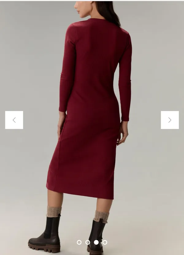 Anthropologie Red Midi Sweater Dress - Image 3