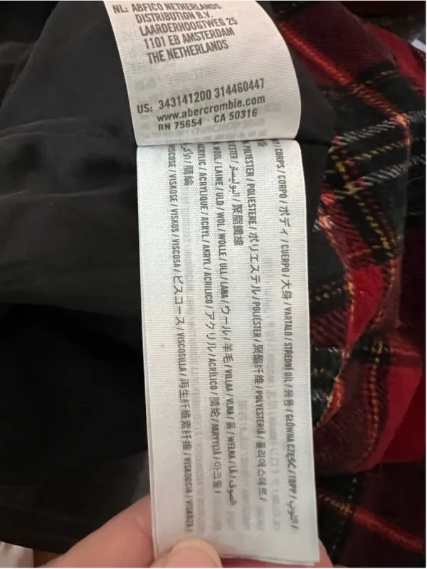 Hollister Red Tartan Plaid Mini Skirt XS Ultra High Rise Y2K Preppy Academia - Image 5