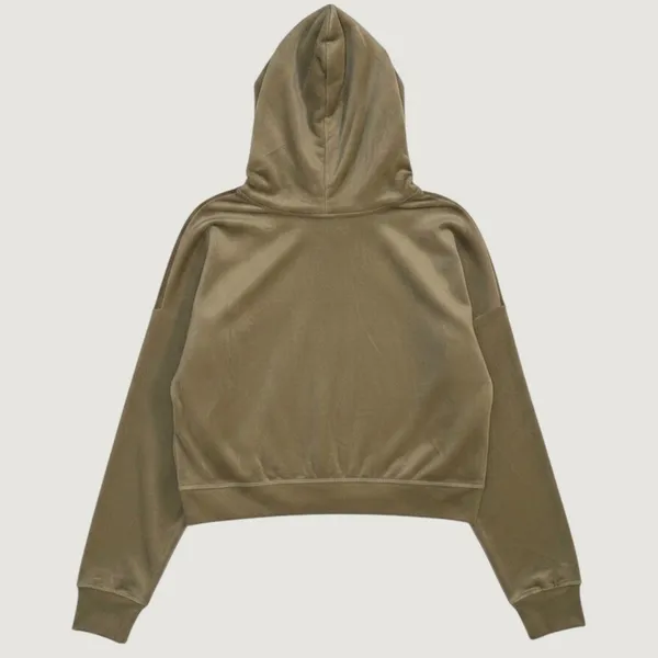 72‎ | OFFLINE by Aerie Velour Cropped Hoodie Oatmeal Womens XL Y2K Cozy - Image 2