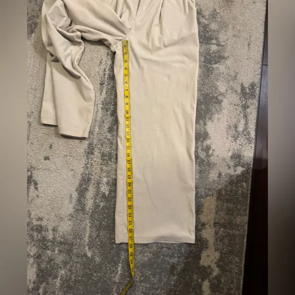 Women’s Dazy Cream Corduroy Wide Leg Pants - Image 6