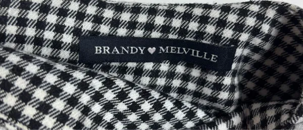 Brandy Melville Mini Skirt Black White Checkered One Size - Image 3