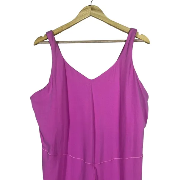 Aerie OFFLINE Real Me Solid Romper Pink Athleisure V-Neck Sleeveless Size XXL - Image 2