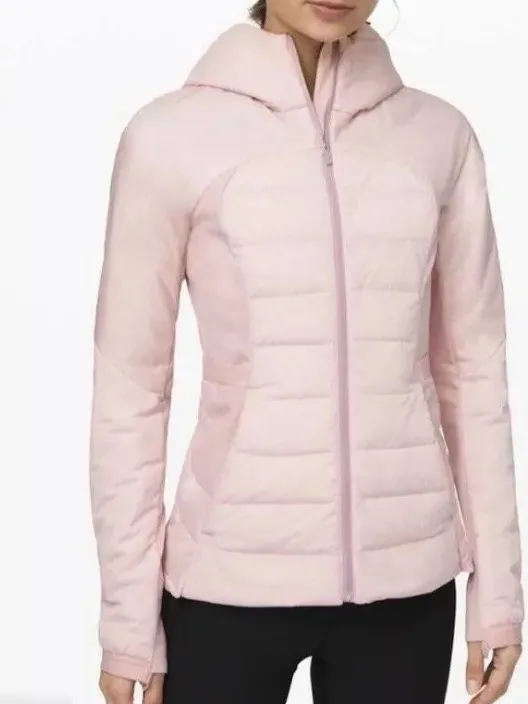 lululemon down for it all porcelain Pink Hooded Quilted Puffer Jacket goose 8 - Image 2