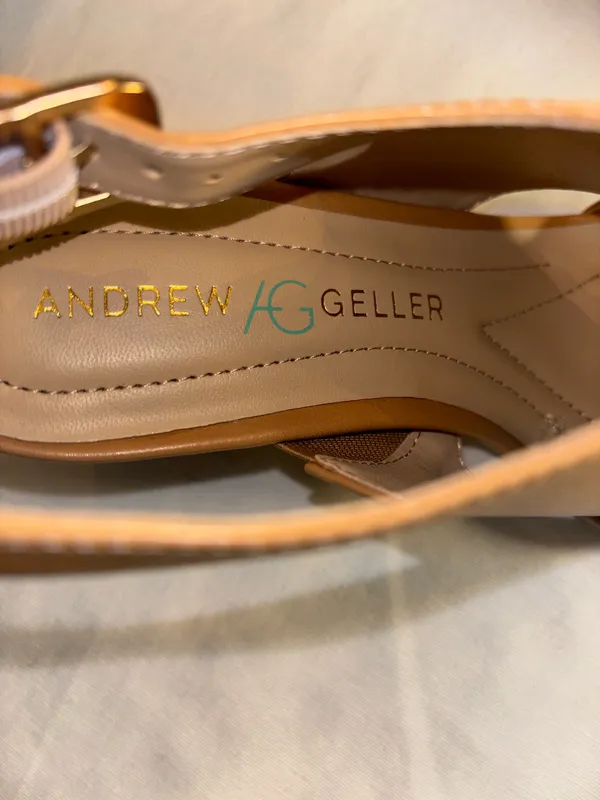 Andrew Geller Camel Tan Slingback Sandals - Image 2
