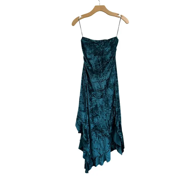 Urban Outfitters Silence + Noise‎ Velvet Strapless Midi Dress Dark Grunge Romantic Size S - Image 10
