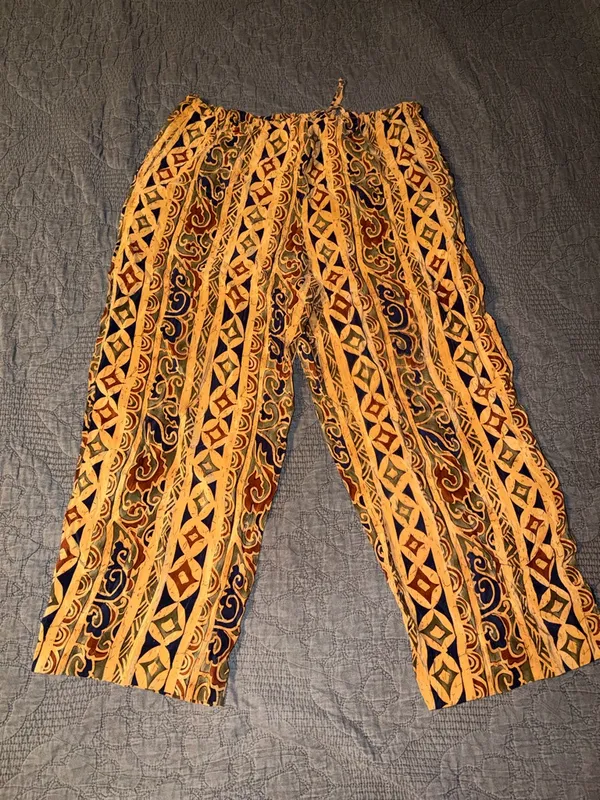 Saks 5th Avenue Real Clothes Multicolor Pattern 100% Silk Tie-Waist Pants - Image 3
