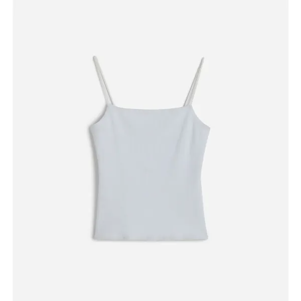 Madewell Squareneck Tank Top Spaghetti Straps Slim Stretch White Large NWT - Image 5