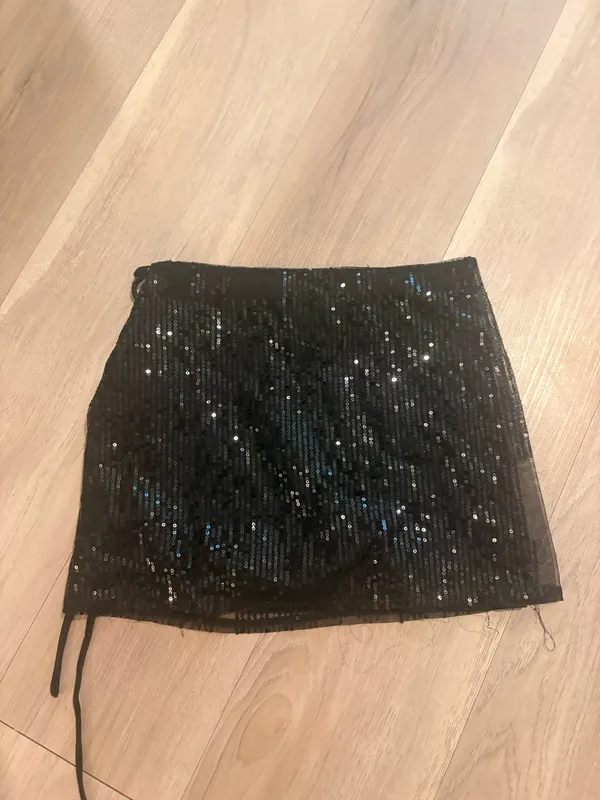 Edikted Rhinestone Skirt Black Mini - Image 2