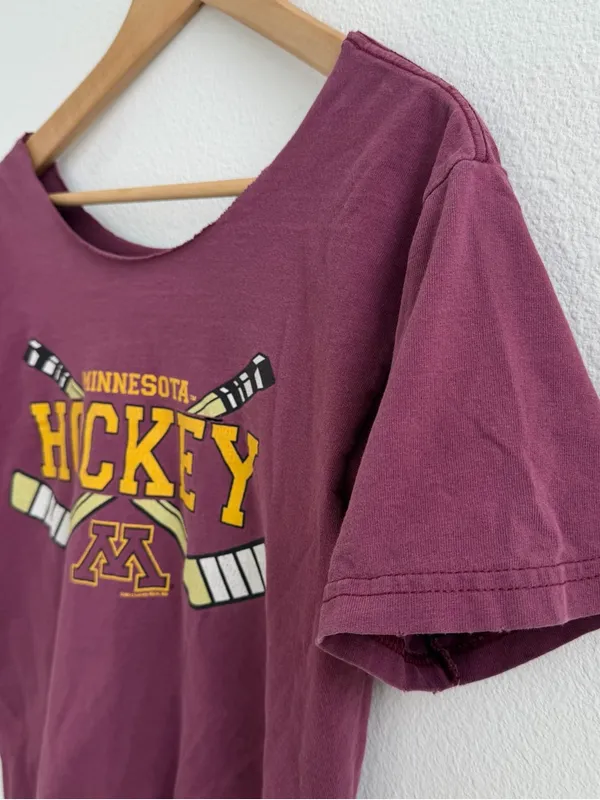 Minnesota Golden Gophers off-the-shoulder burgundy hockey tee - Image 5