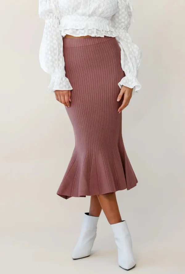 Indikah Selfie Leslie Skirt Midi Antique Rose Flare  - Image 2