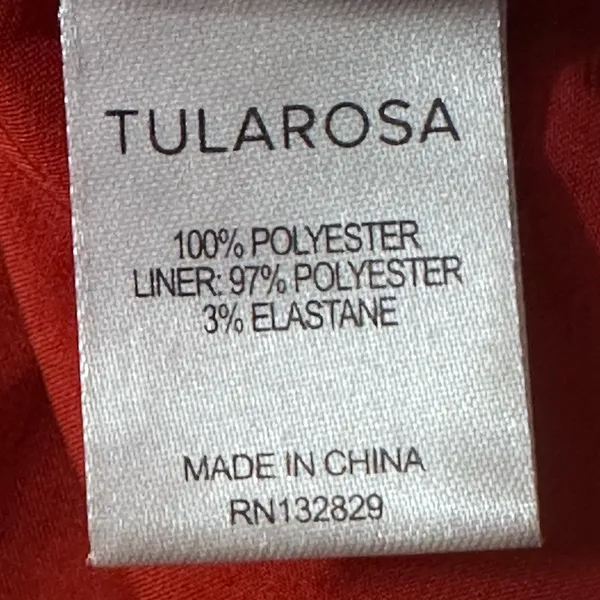 Tularosa Womens Size Small Colleen‎ Mini Dress Ruffled Coral Chiffon Tassel Neck - Image 8
