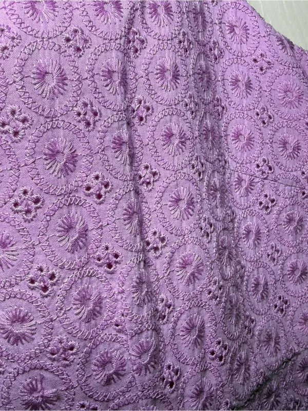Fresh Produce Dress XL Cotton Eyelet Square Neck Tank Beach Cottage Core Purple - Image 2
