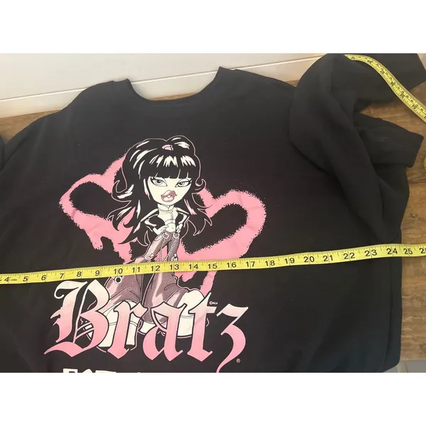 Vintage y2k Bratz Jade Graphic Sweatshirt Black Pink Est 2001 Baddie Large - Image 6