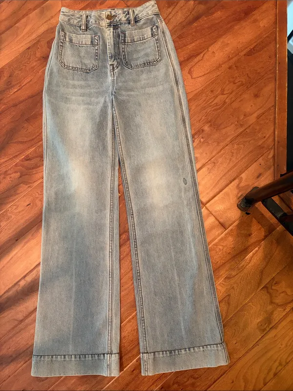 Zimmermann Patch Pocket Z Sailor Jeans Light Washed Flare Size 24 - Image 6