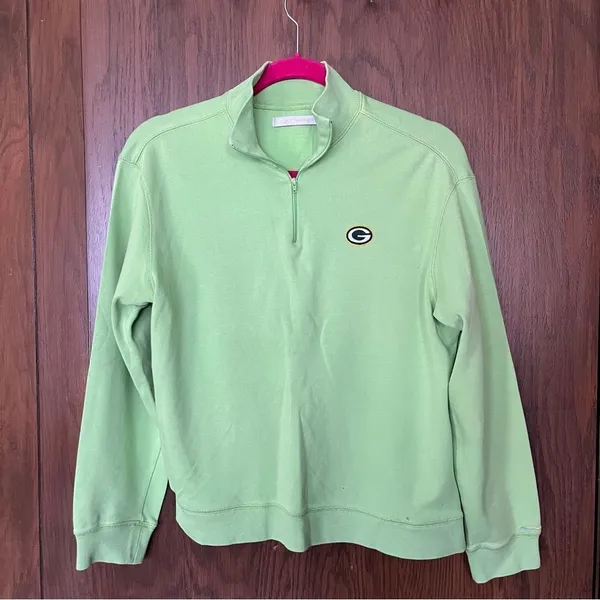 Greg Norman Green Packers Pullover Top Size M - Image 3