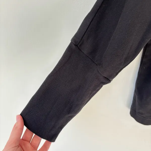 Pact Organic Cotton Airplane Relaxed Blazer Sweater Black Button Front Comfort - Image 9