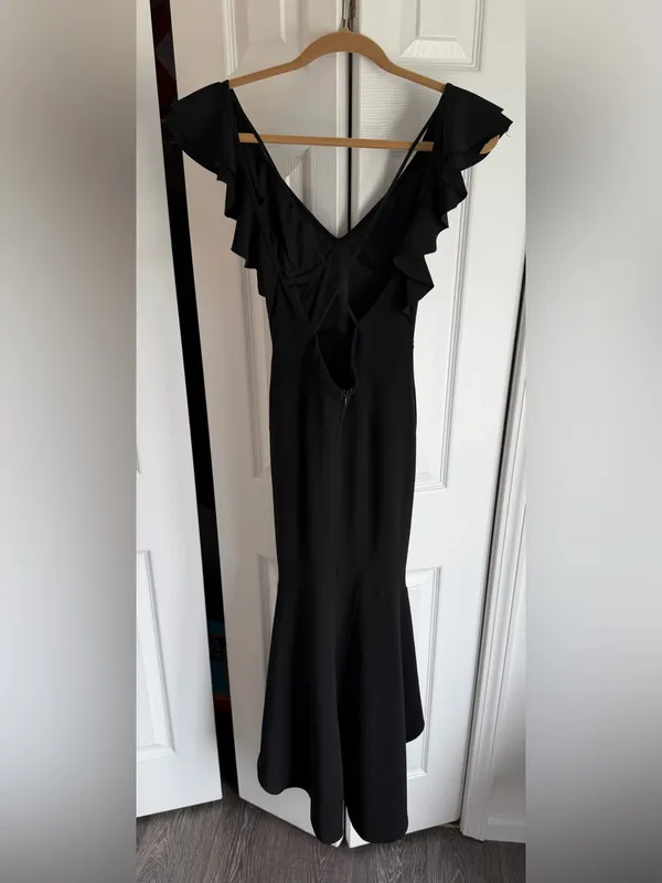 Hello Molly‎ Black Ruffle High Low Midi Dress M US 6 NWT - Image 2