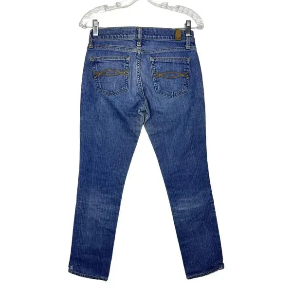 Abercrombie & Fitch Vintage Low Rise Straight Leg Jeans 0S Short Medium Wash 27W - Image 2