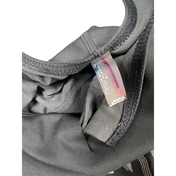 Free People Movement Gray Iridescent Lettering Crop Top Shelf Bra Medium - Image 4
