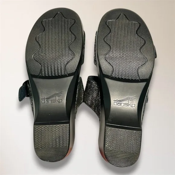 Dansko Womens‎ EU 38 US 7.5-8 Metallic Snake Leather Slide Wedge Sandals Comfort - Image 8