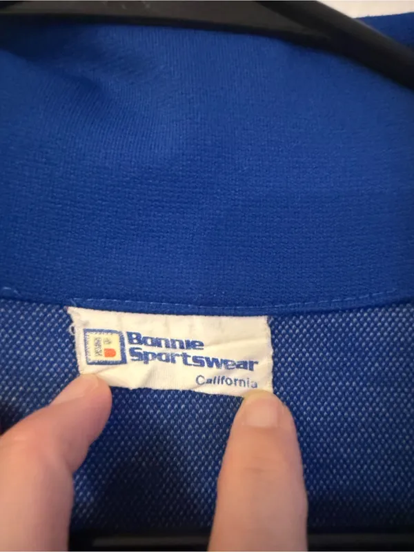 Vintage 80s Bonne Sportswear Blue Track Jacket Womens M - Image 6