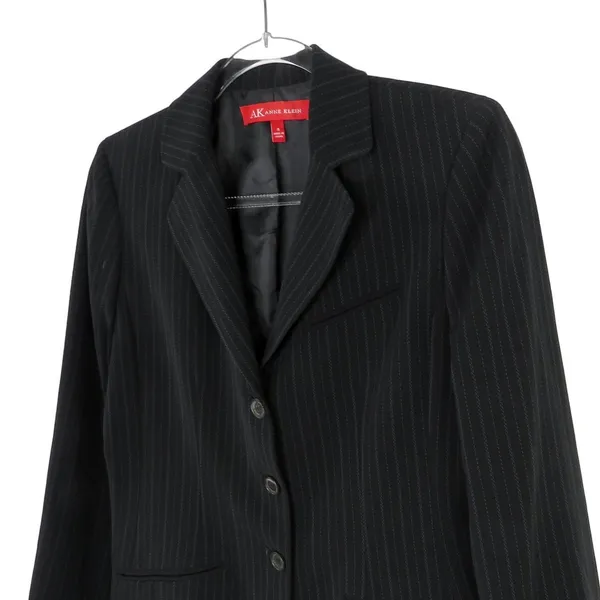 Anne Klein Black Pinstripe Blazer Formal Corpcore Small - Image 4