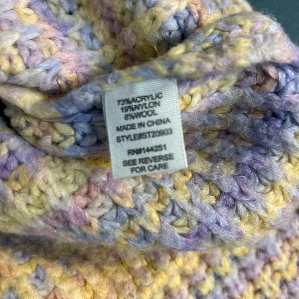 Jessica Simpson Pastel Striped Cropped Oversized Wool Sweater | Medium - Image 8