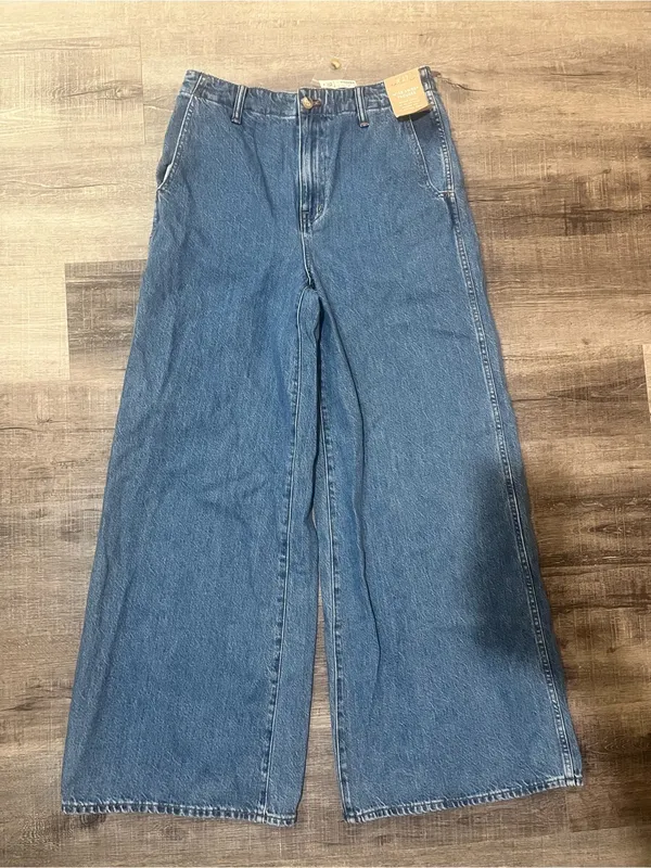 MADEWELL Wide Sweep Denim Trousers in Java Wash - Image 4