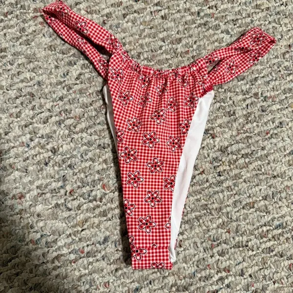 NWT Frankie’s Bikinis VS Pink Reilly Bikini Bottom Ladybug Lane- Size Medium - Image 5