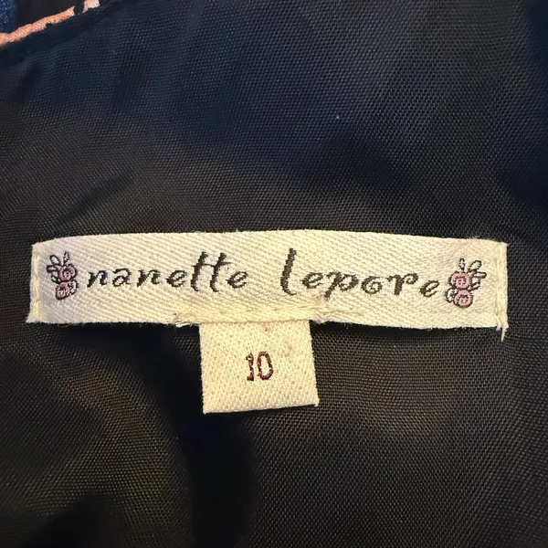 Nanette Lepore 100% Silk Mini Babydoll‎ Dress 10 Dark Floral Tiered Whimsy Fairy - Image 11