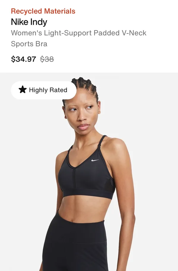 Nike Women's Light-Support Padded V-Neck Sports Bra - Image 5