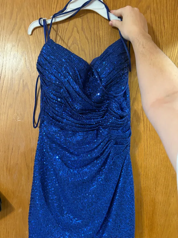 Blue Sparkly Homecoming Dress - Image 4