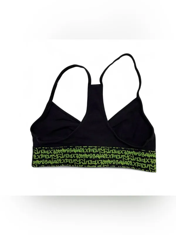 Savage X Fenty Black Bralette with Neon Green Logo Band - Image 9