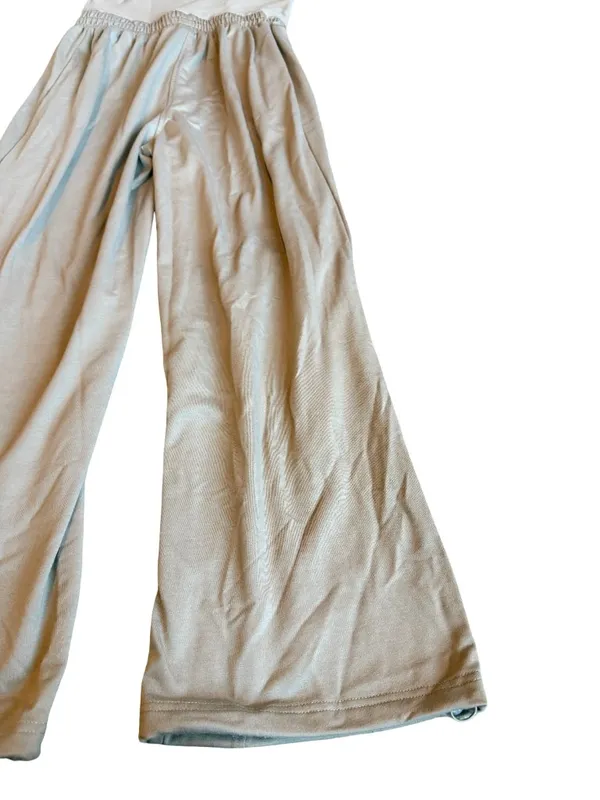 Outfeel Square Neck Tan Stretch Jumpsuit Full Length Wide Leg Flowy Size Medium - Image 11