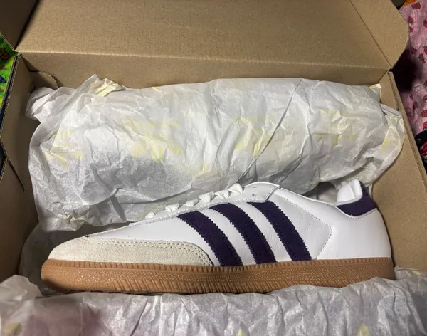 Adidas Samba OG White Sneakers Cloud/Aluminum/Purple - Image 4