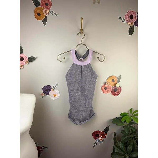 Lululemon Purple and Gray Running Motivate Halter Strappy Back Tank - Size - 4 - Image 3