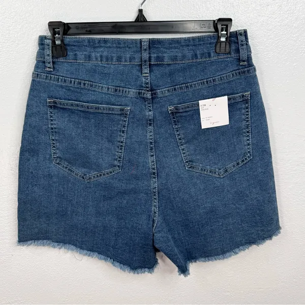 Vigoss High Rise Denim Ace Shorts Womens Size 7/28 Medium Wash Rhinestones - Image 2