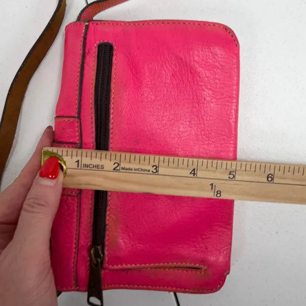 Patricia Nash Torri Hot Pink Leather Small Crossbody Purse Bag Distressed Wallet - Image 12