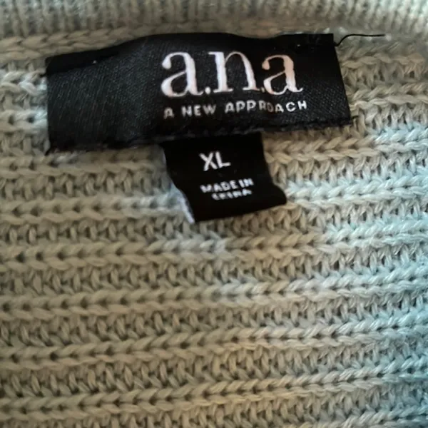 Ana Crewneck Sweater Criss-Cross Sleeve Detail Size XL Light Blue - Image 12