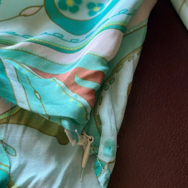 Zara Sea Green 70s Printed Retro Holly Crop Top - Image 5