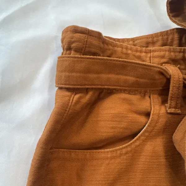 JCrew Paperbag High Rise Wide Leg Crop Twill Pants Terracotta Women’s size 6 - Image 11