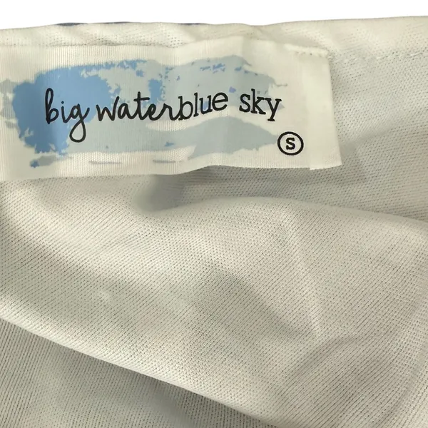 Big Water Blue Sky Pink Blue Green Floral Flutter Tie Back Maxi Dress S NEW Tags - Image 2