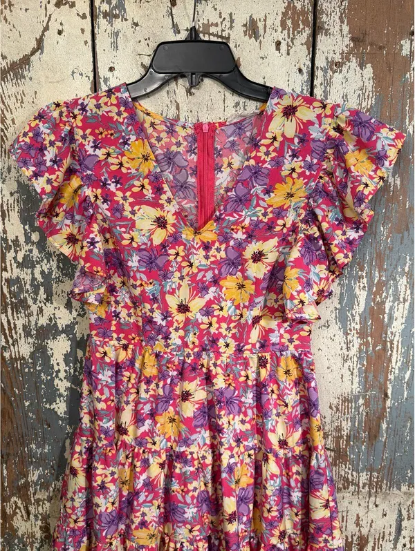 Entro floral mini v-neck dress, size Small - Image 4