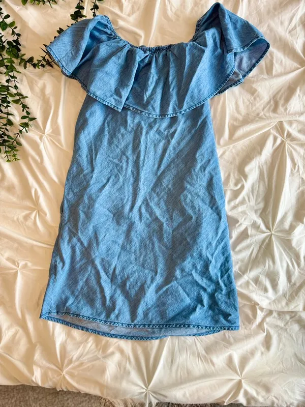 Denim Co. Off-the-Shoulder Ruffle Dress - Size UK 4 / US 0 - Image 4