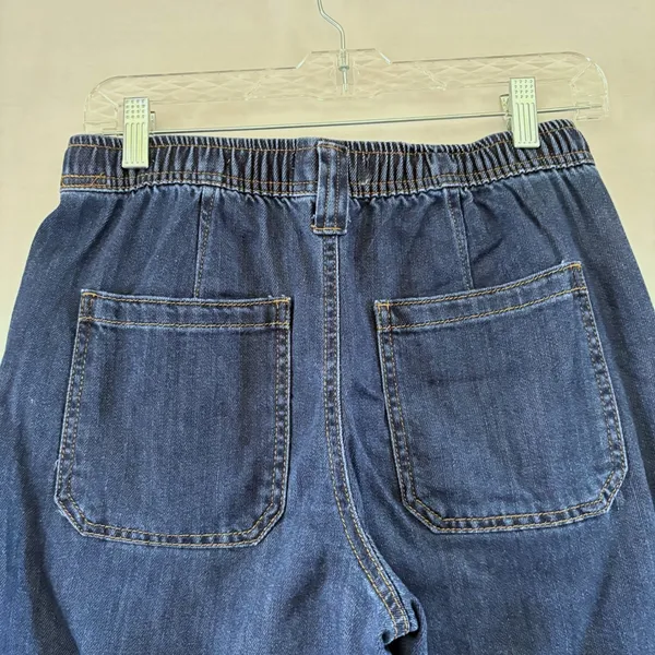 OAT New York Cloud Luxe Denim Wide Leg Drawstring Pants Dark Wash 4/27 - Image 4