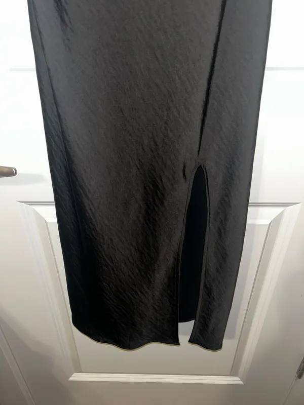 Satin Black Dress - Image 4