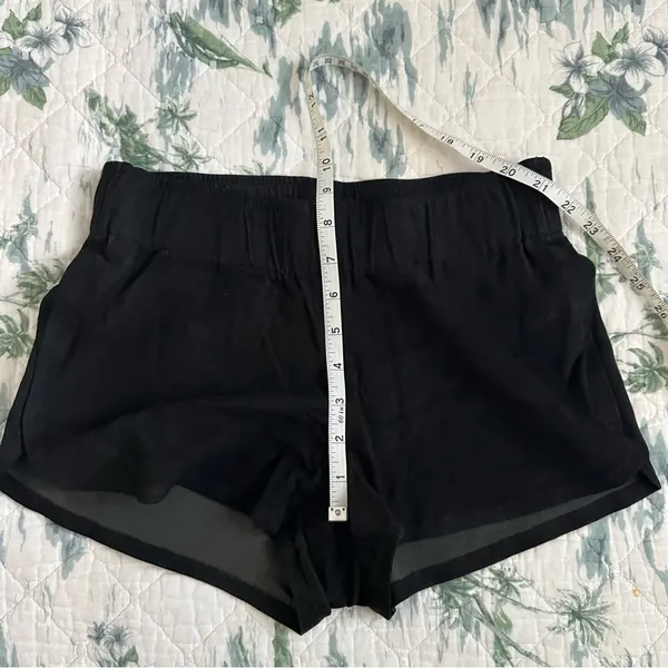 Hudson Siouxsie Dolphin Suede Leather Stretch Shorts Black S Small Lamb Nubuck - Image 11