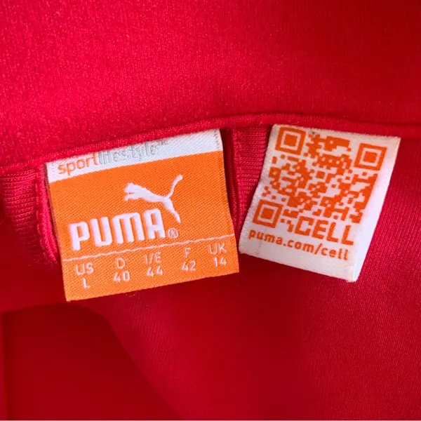 PUMA Womens Track Jacket L Red DryCELL Full Zip Running Workout Athletic - Image 10